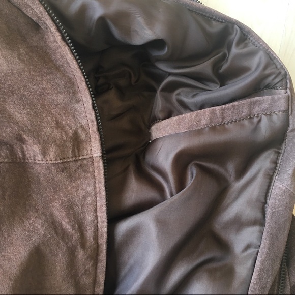 Vintage 80s Suede Aviator Bomber Jacket brown S/M - Picture 6 of 8